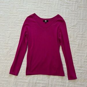 Saks Fifth Avenue Fuchsia Long Sleeve Top